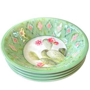 CERTIFIED INTERNATIONAL Desert Blooms Cactus Melamine All Purpose Bowl Set 4 NEW